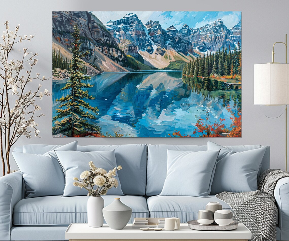Lake Moraine Canada Rockies Landscape Art Print