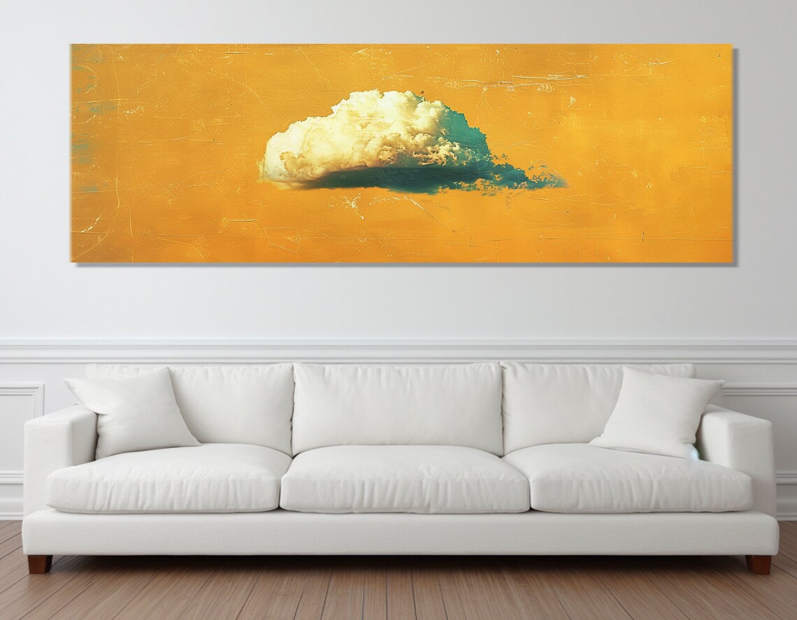 Lonely Cloud Vintage Sky Poster, Retro Background - Image 2