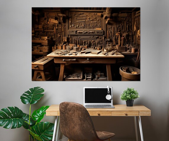 Vintage Woodworking Tools Print Carpenter Gift Woodworking Wall Art Woodworker Gift Workshop Decor Framed And Ready To Hang