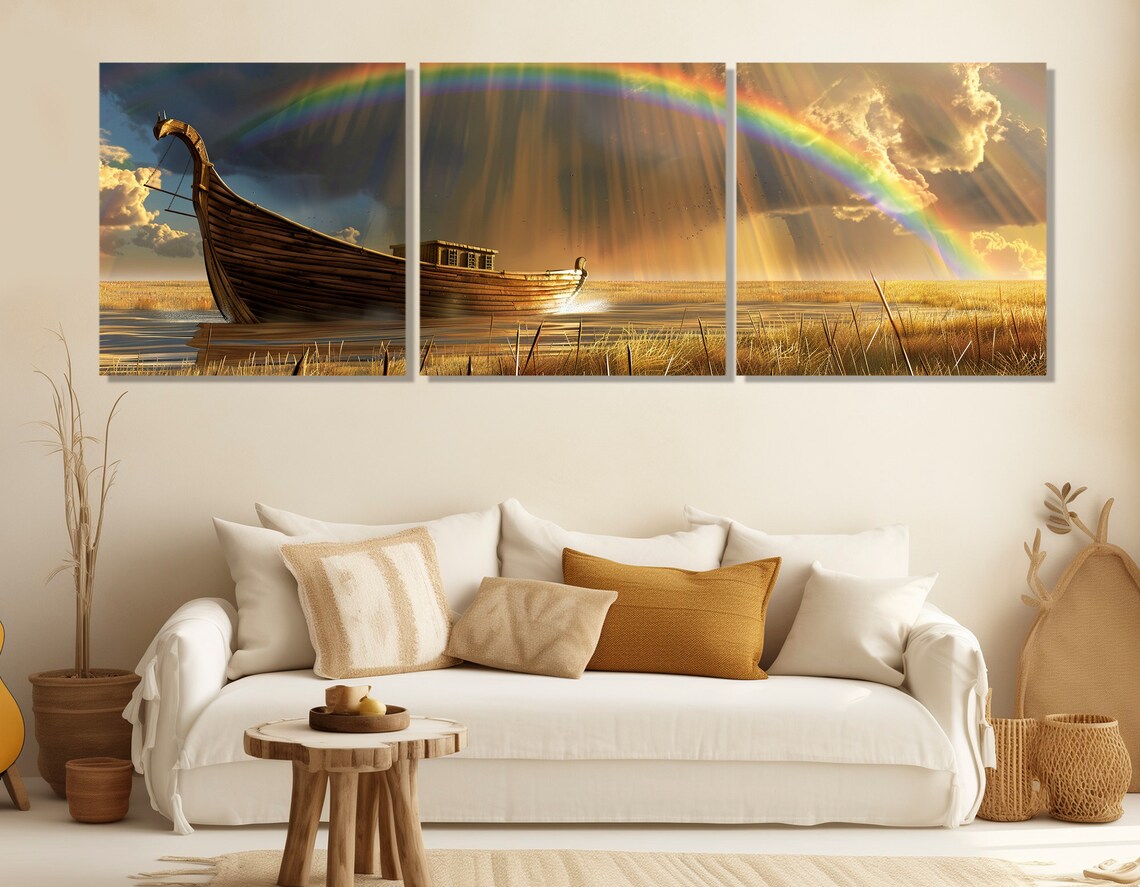 Noah's Ark Religious Art Print, Great Flood Bible - Image 2