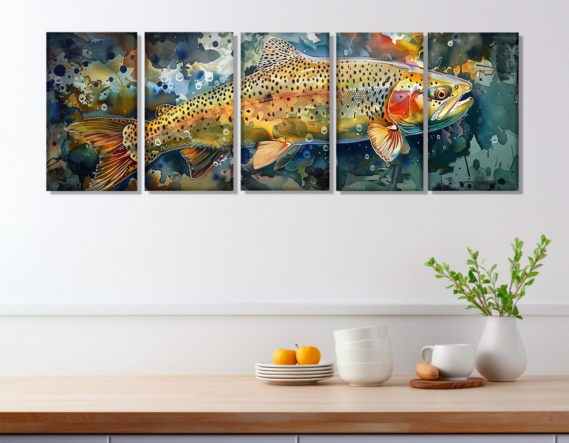 Rainbow Trout Fishing Art Print, Fisherman Gift - Image 2