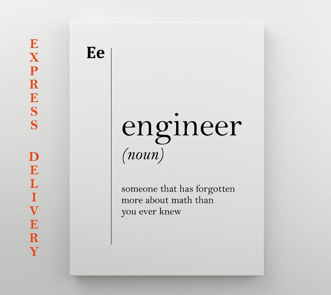 Engineer Definition Art Print, Engineer Gift
