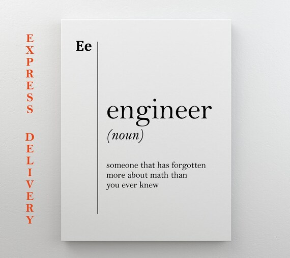 Engineer Definition Art Print, Engineer Gift