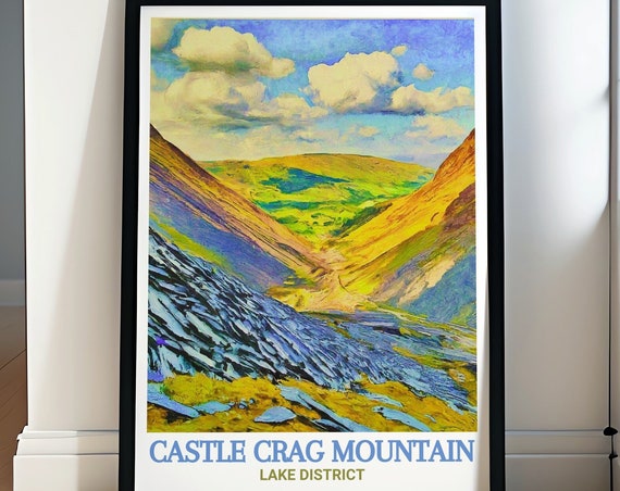 Castle Crag Mountain Wall Art Honister Slate Mine Decor Honister Slate Mine Poster Honister Slate Mine Gift Castle Crag Mountain Decor