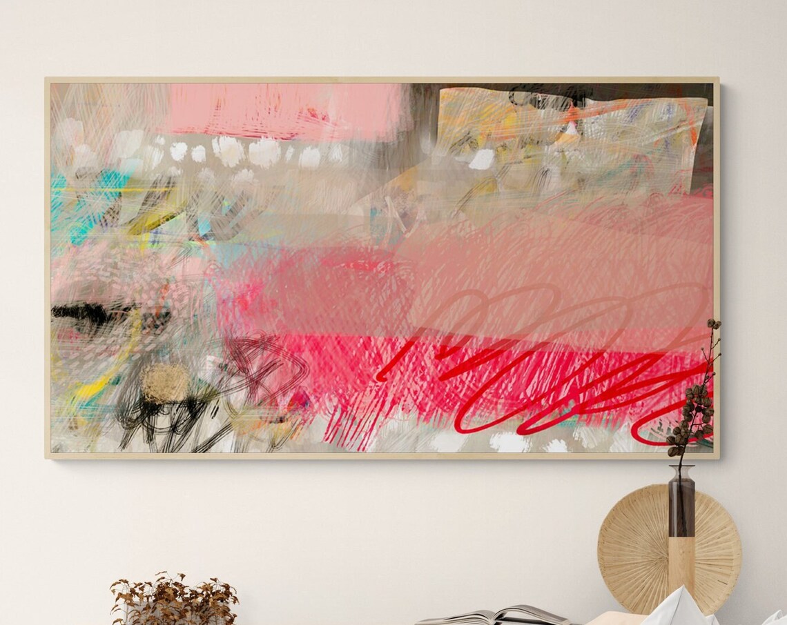 Pink Beige Abstract Art for TV Display, Art Print - Image 5