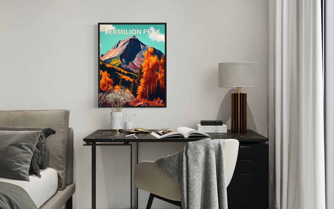 Vermilion Peak Colorado Rocky Summit Aspens Golden Forest Poster - Image 2
