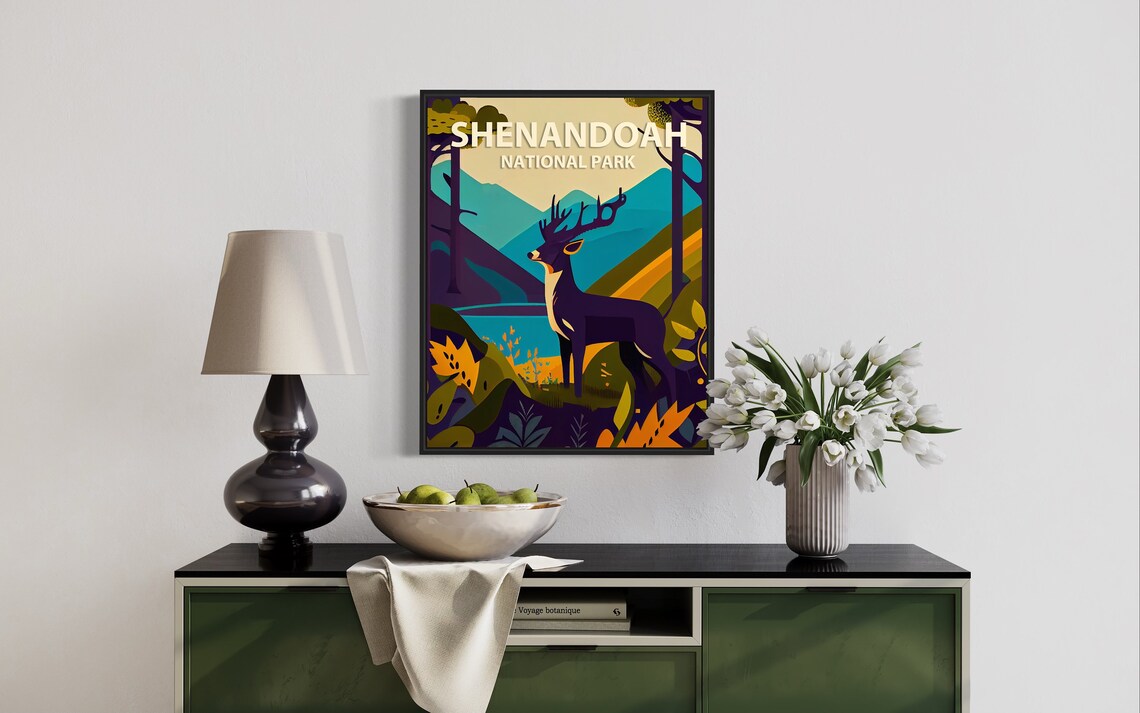 Shenandoah National Park Stag Mountain Sunset Wildlife Travel Poster - Image 2