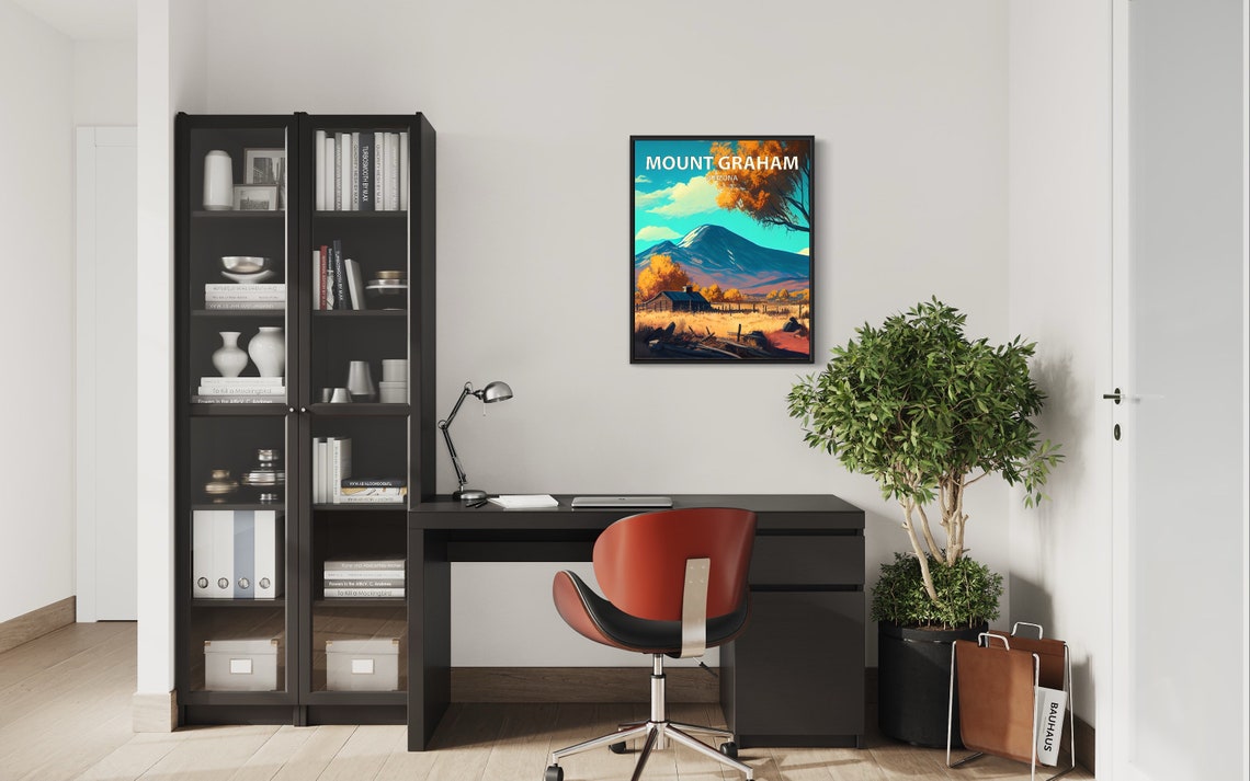 Mount Graham Arizona Autumn Mountain Cabin Golden Meadow Fall Poster - Image 2