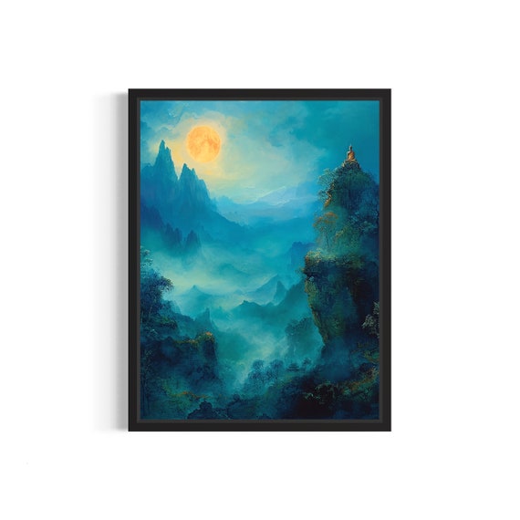 Buddha Serenity Poster Art Print Religion Wall Art Decoration Artwork