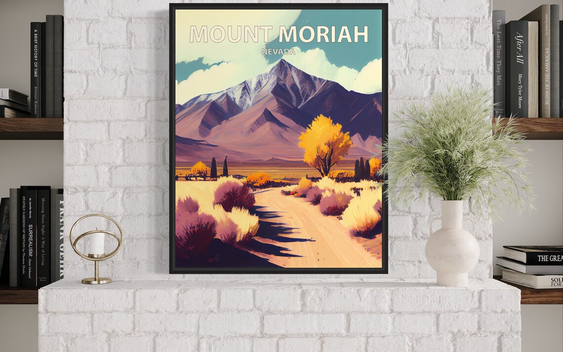 Mount Moriah Nevada Purple Desert Road Autumn Valley Art Poster - Image 3
