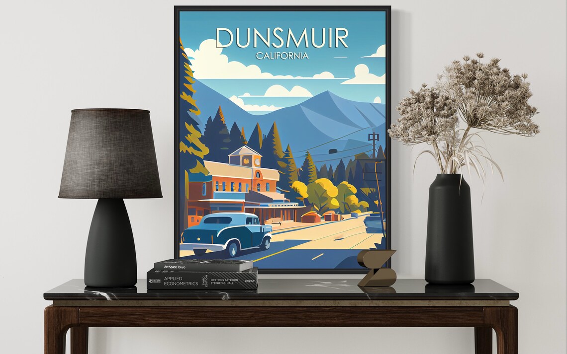 Dunsmuir California Mountain Town Main Street Vintage Poster - Image 3