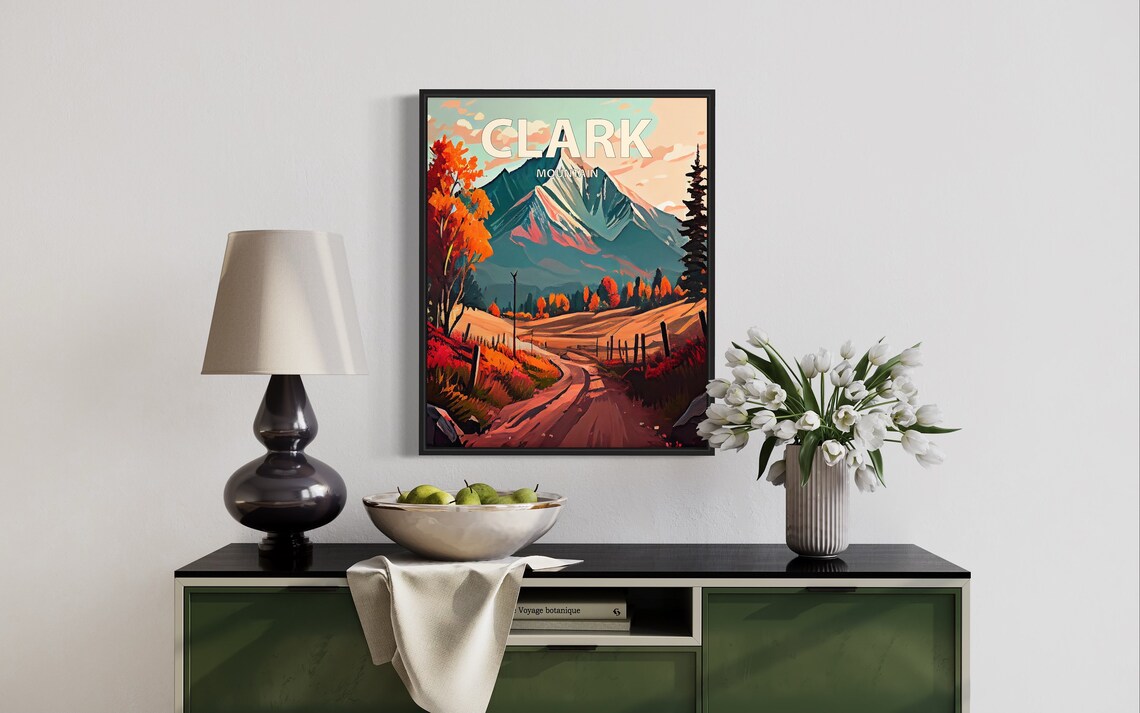 Clark Mountain Pyramid Peak Dirt Road Fall Colors Travel Poster - Image 3