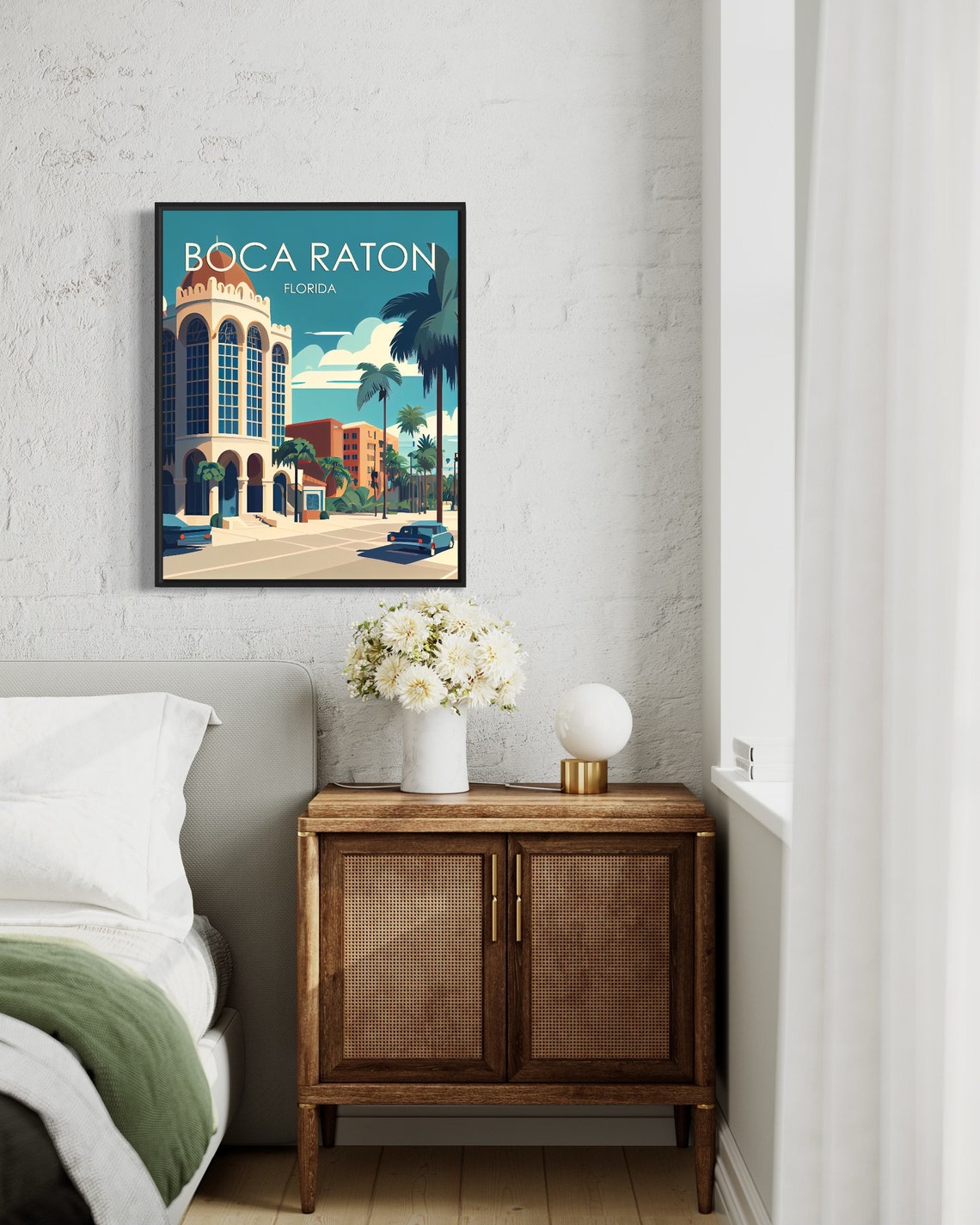Boca Raton Florida Palm Trees Historic Landmark Tower Street Poster - Image 3