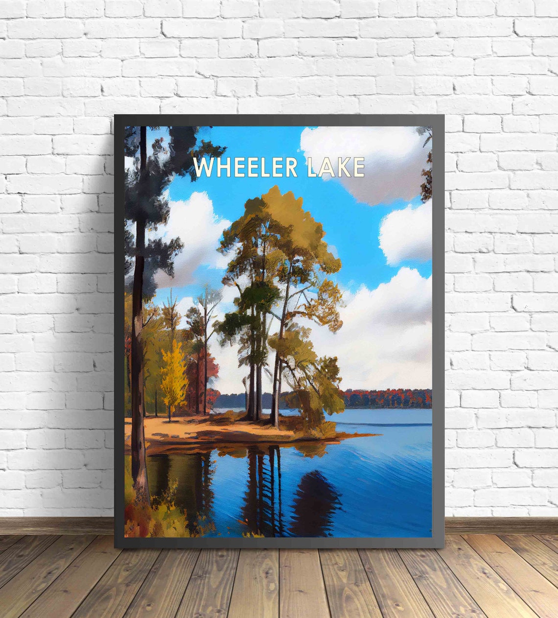 Wheeler Lake Alabama Retro Art Print Wheeler Lake Alabama Wall Art Illustration Wheeler Lake Alabama Vintage 1960s Design Poster Artwork