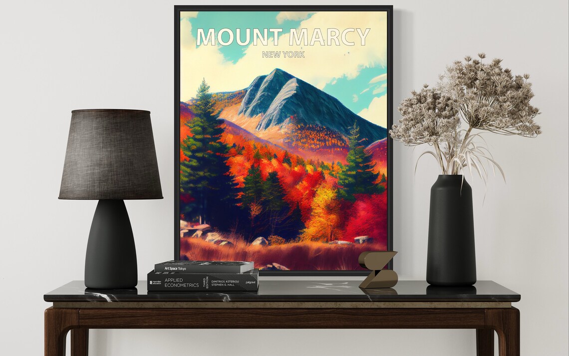 Mount Marcy New York Poster with Vibrant Autumn Foliage Peaks - Image 3