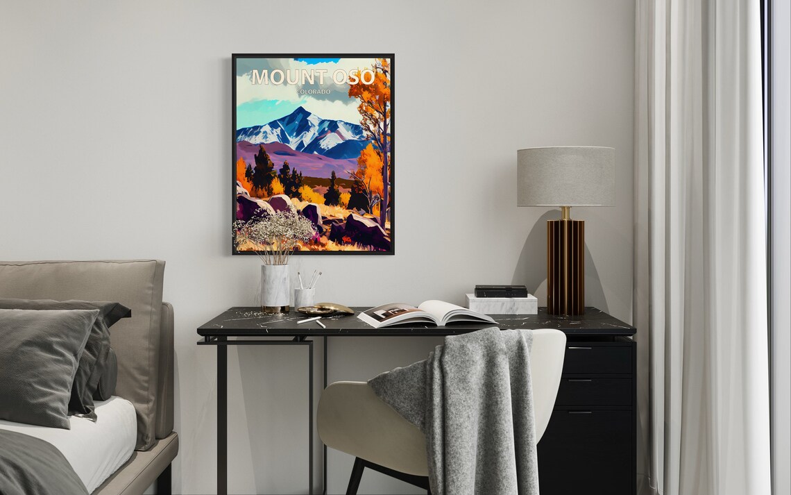 Mount Oso Colorado Snowy Peak Boulder Field Autumn Aspens Poster - Image 2