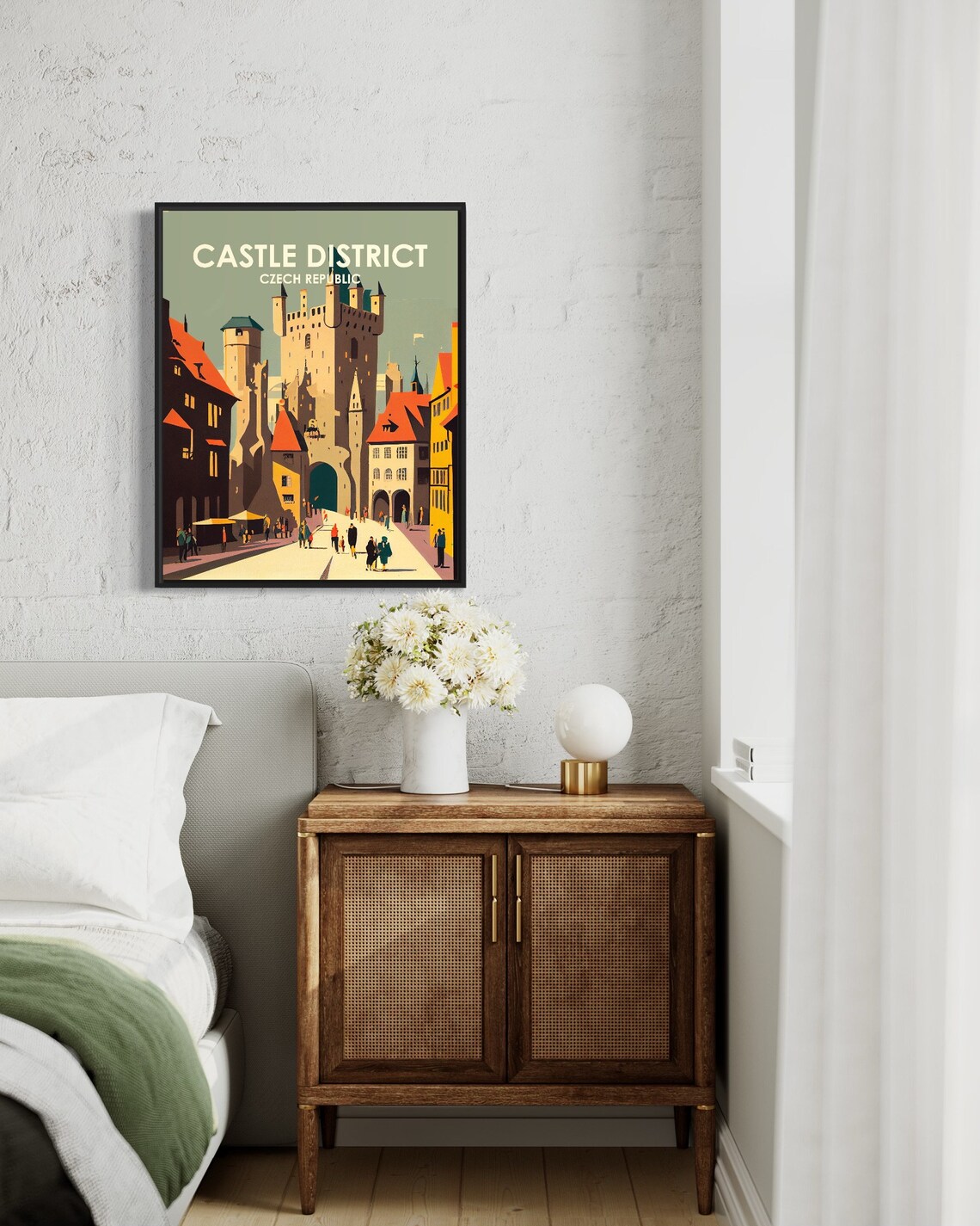 Castle District Czech Republic Medieval Tower Gate Retro Travel Poster - Image 3