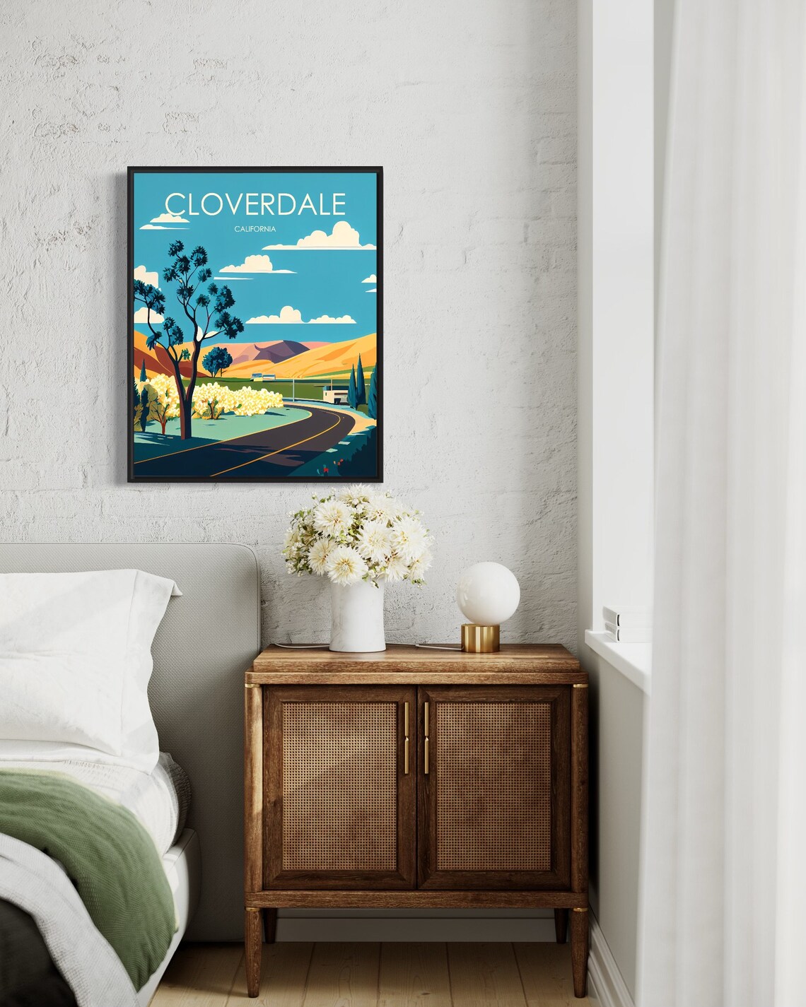 Cloverdale California Vintage Countryside Road Scenic Travel Poster - Image 2