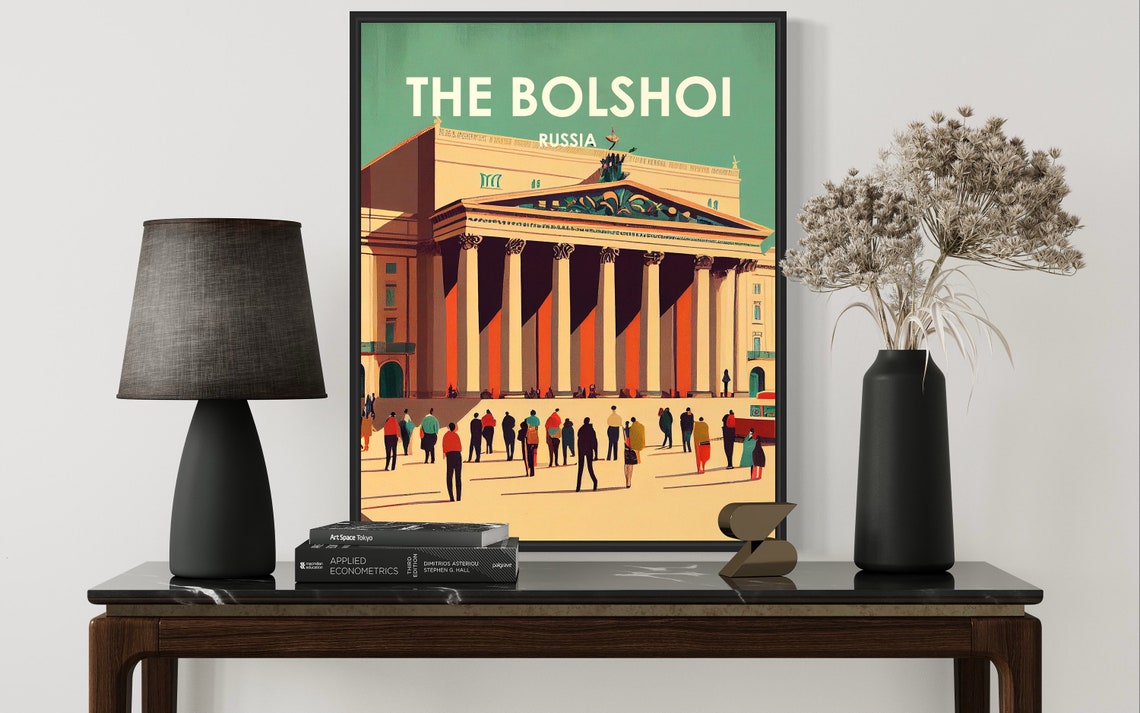 The Bolshoi Russia Retro Art Print The Bolshoi Russia Wall Art Illustration The Bolshoi Russia Vintage Minimal Design Poster - Image 3