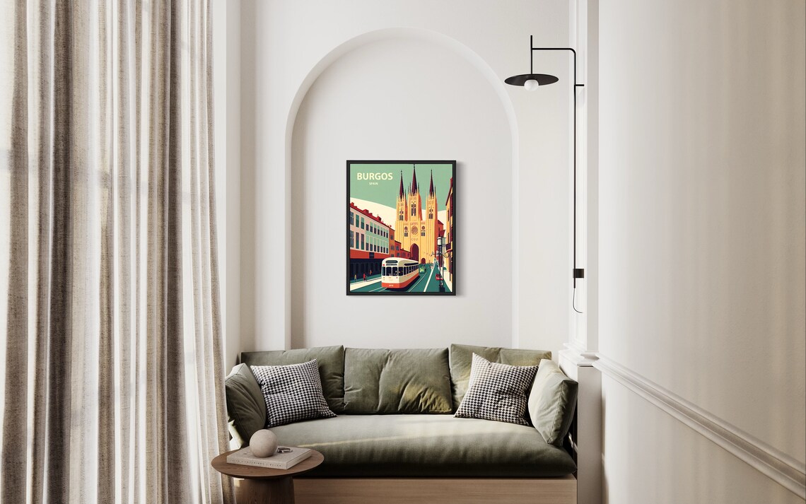 Burgos Spain Cathedral Gothic Spires Vintage Minimal Travel Poster - Image 2