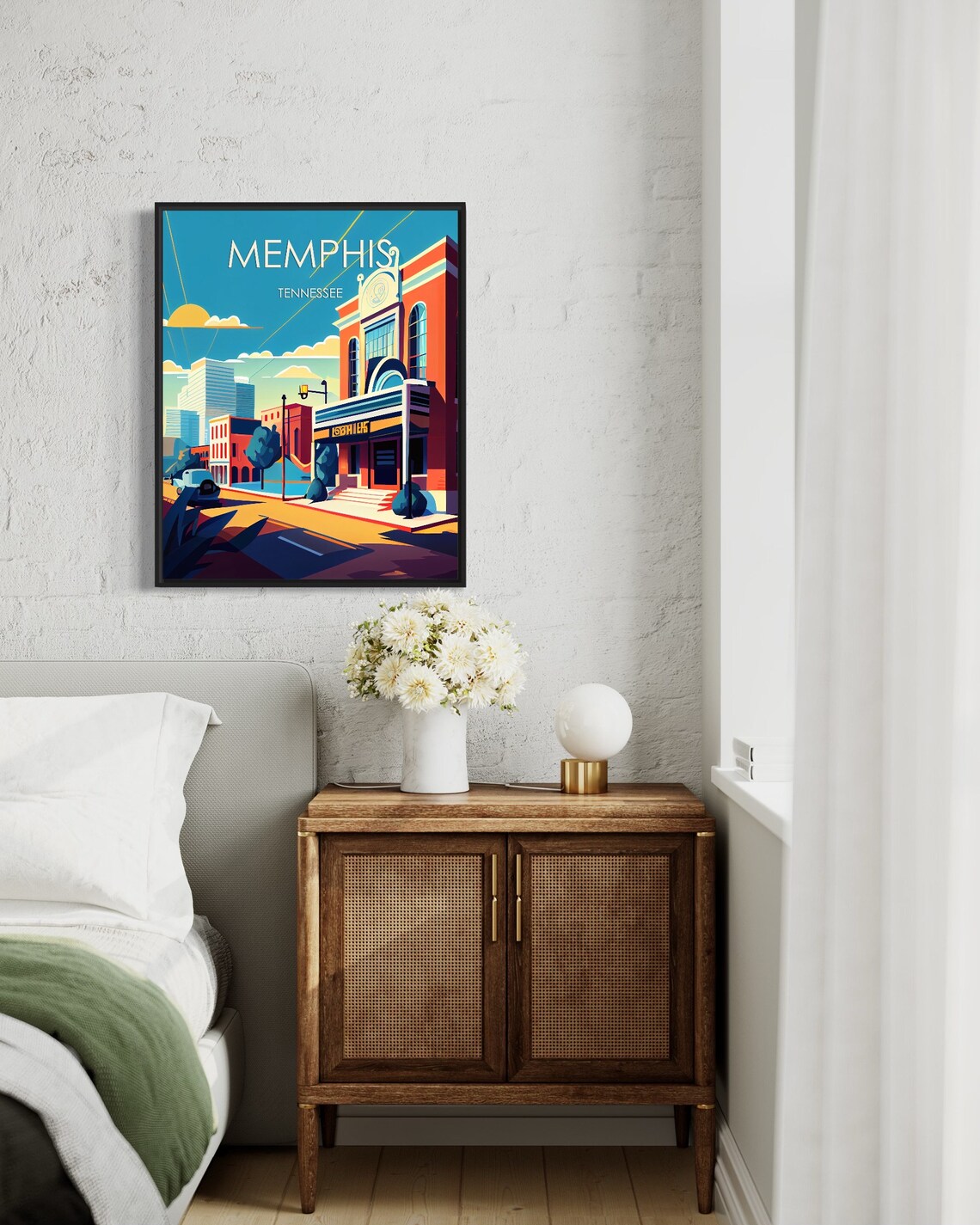 Memphis Tennessee Theater District Retro City Street Art Poster - Image 3