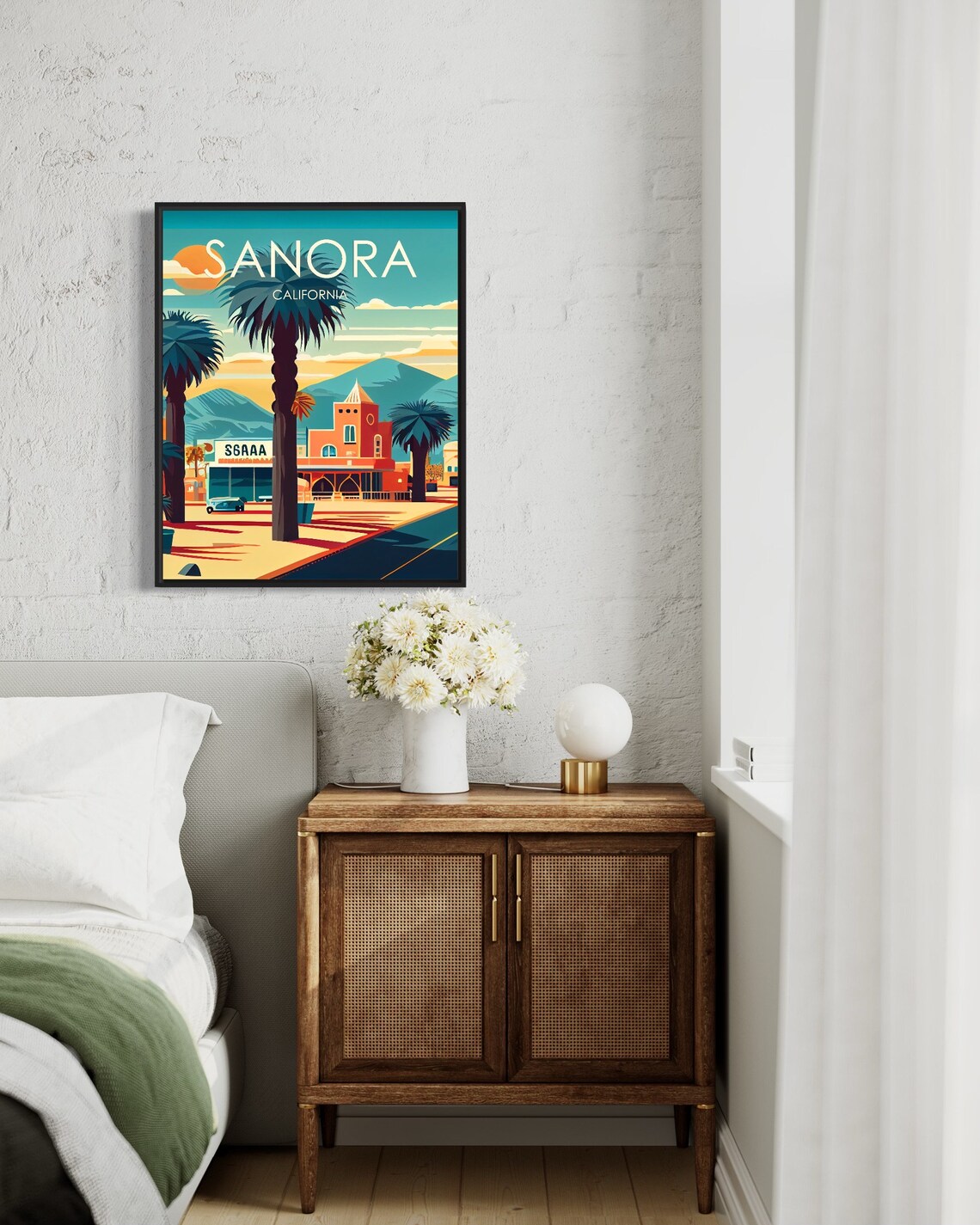Sonora California Main Street Palms Mountains Vista Poster Artwork - Image 2