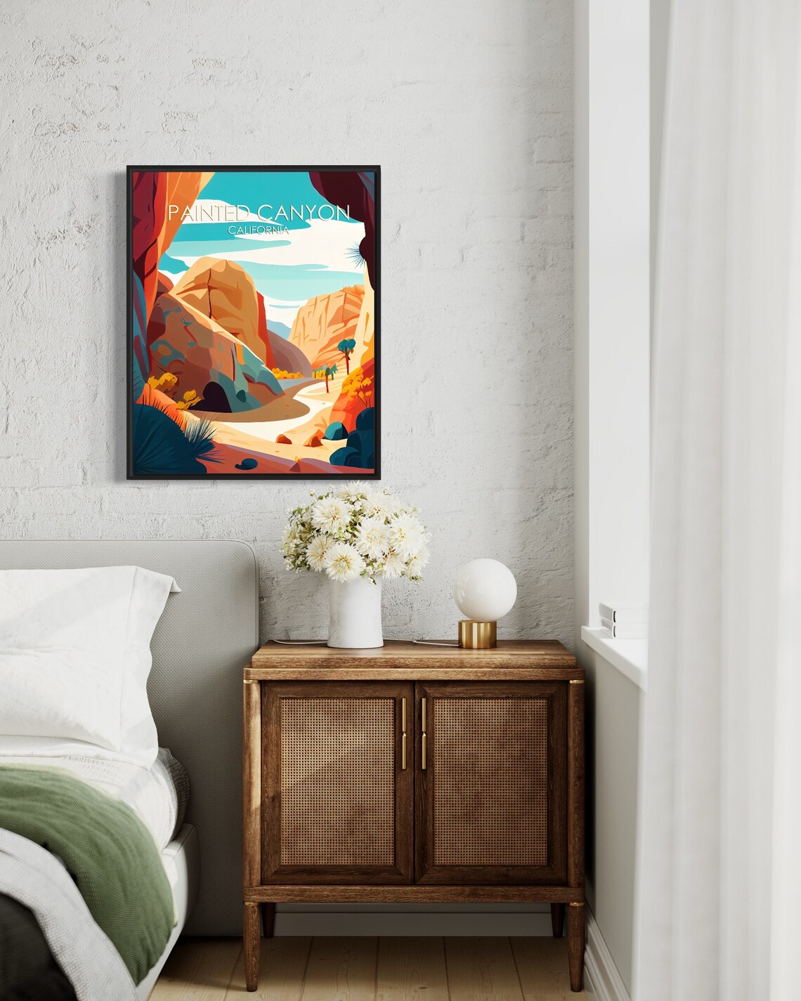 Painted Canyon California Colorful Desert Canyon Trail Art Poster - Image 2