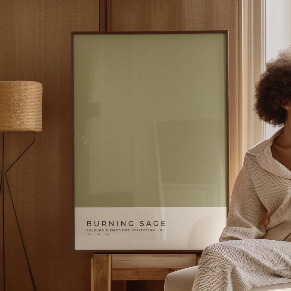Burning Sage Green Solid Color Block Minimal Modern Decor Poster