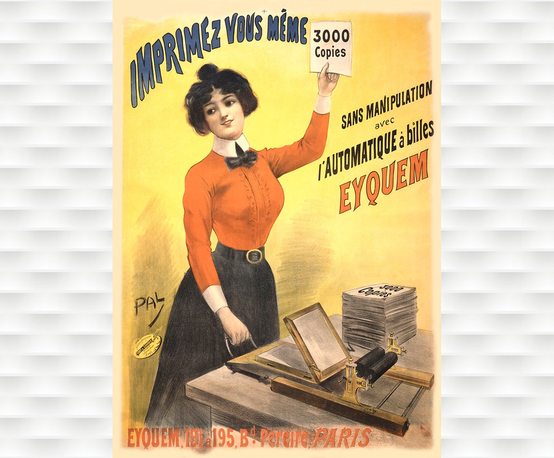 Eyquem Copier 3000 Copies French Duplicator Vintage Ad Poster