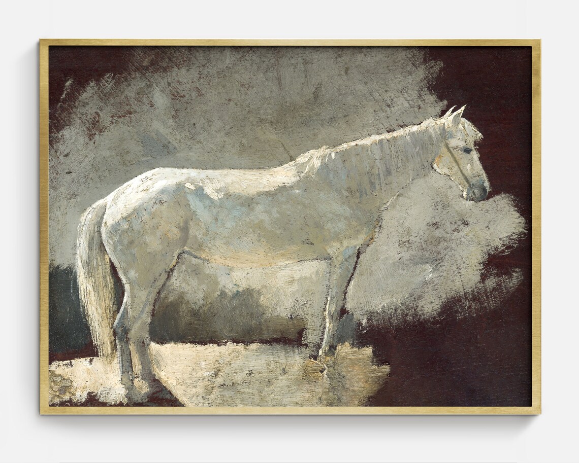 Vintage Horse Drawing, Antique Equestrian Art