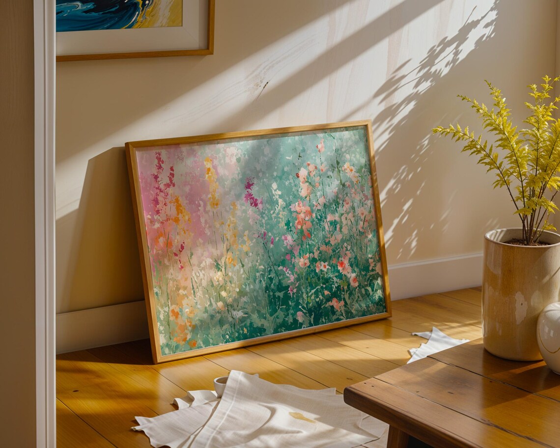 Colorful Wildflower Meadow Abstract Impressionist Painting Poster - Image 4