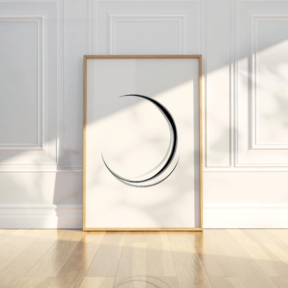 Minimalist Enso Circle Brush Art Poster for Zen Meditation Rooms