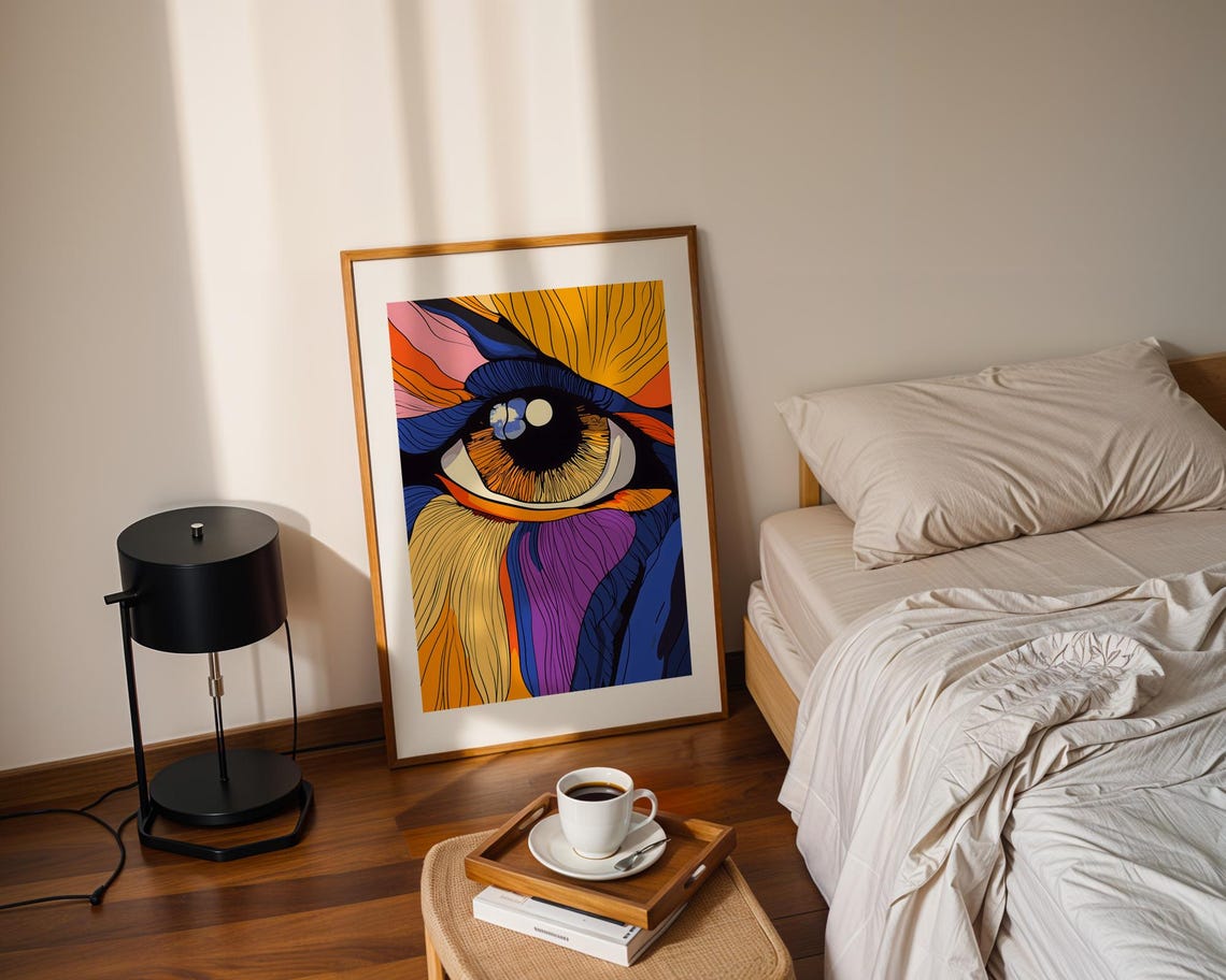 Pop Art Eye Close Up Bold Rainbow Colors Statement Art Print - Image 2