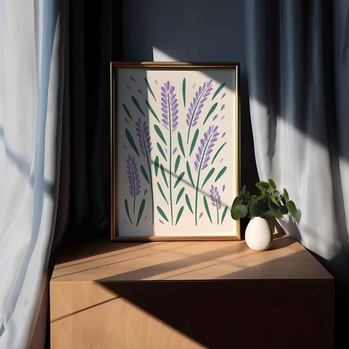 Fragrant Lavender Sprig Maximalist Flower Market Illustration Poster - Image 5