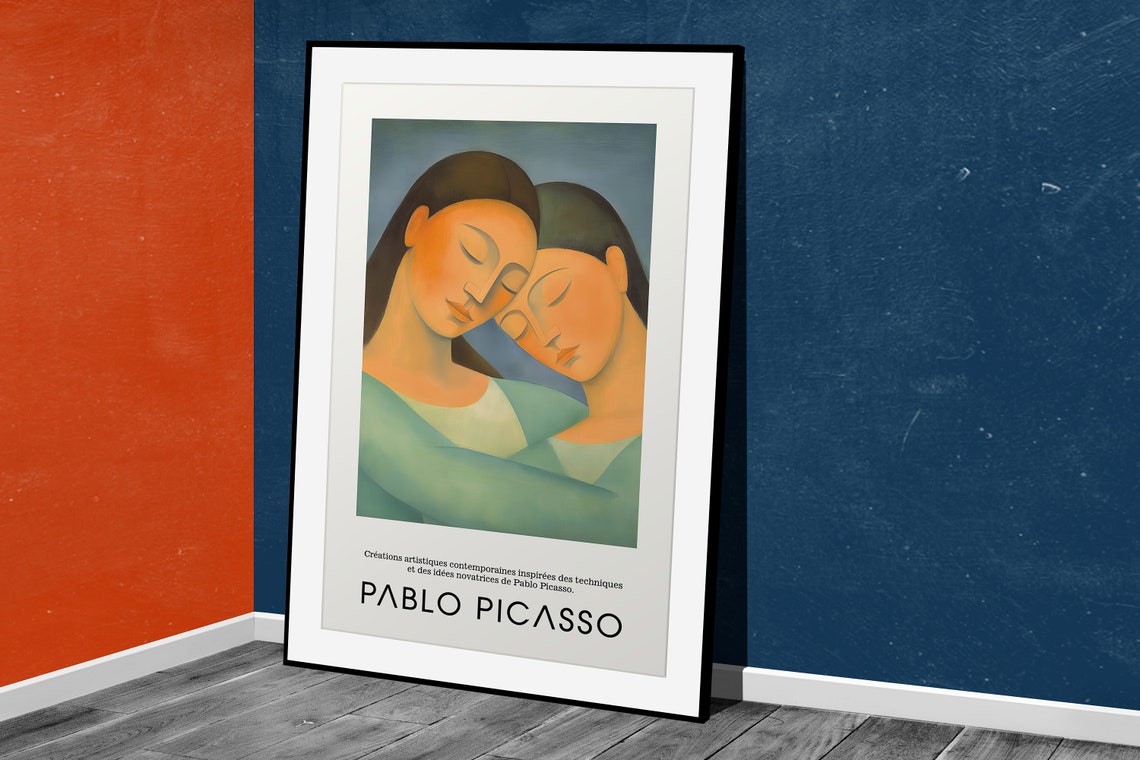 Two Women Faces Leaning Together Sisterhood Pablo Picasso Poster - Image 2