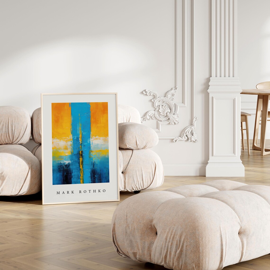 Mark Rothko Abstract Sky Blue Poster, Contemporary Print - Image 4