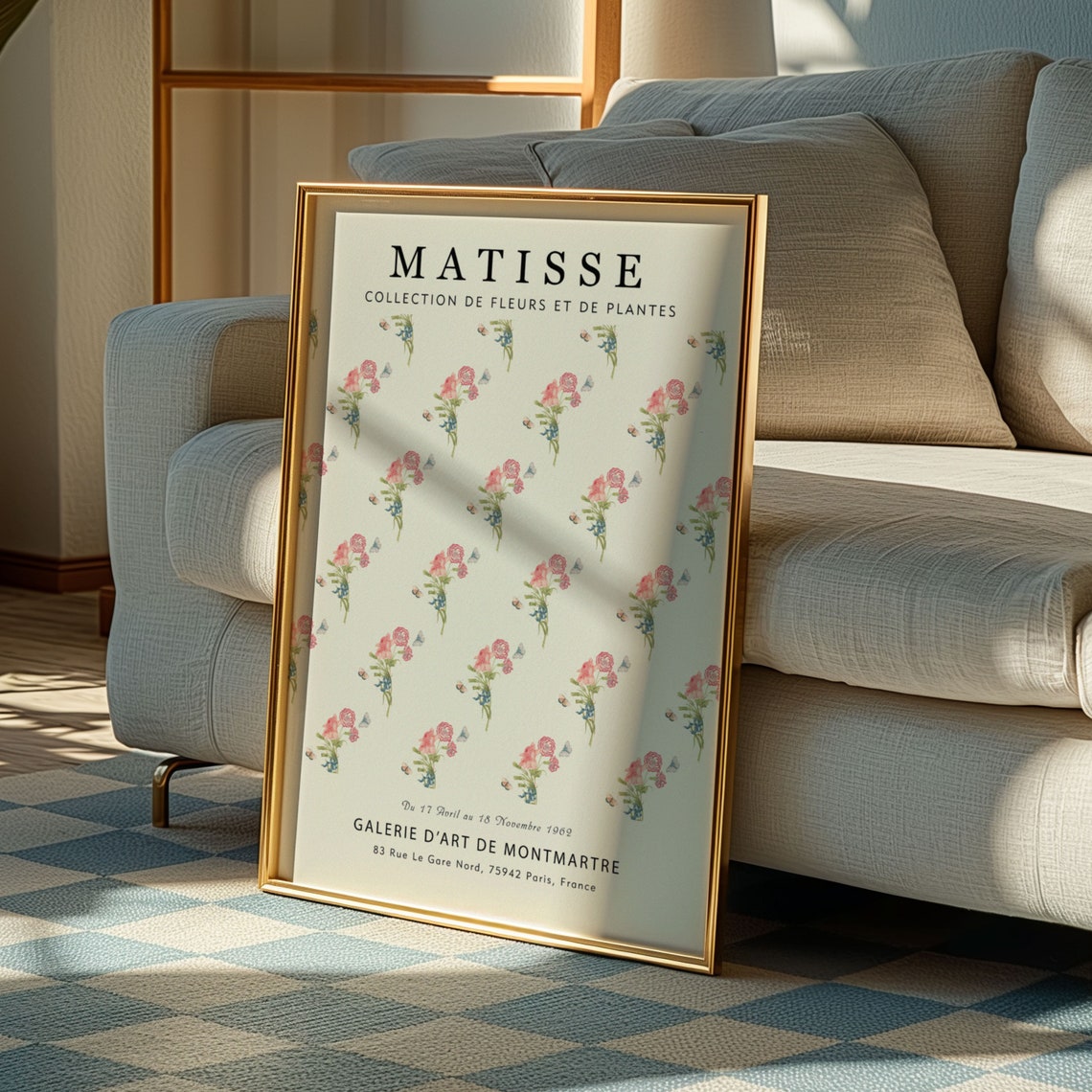 Matisse Mini Pink Rose Bouquet Pattern Floral Gallery Art Print - Image 5