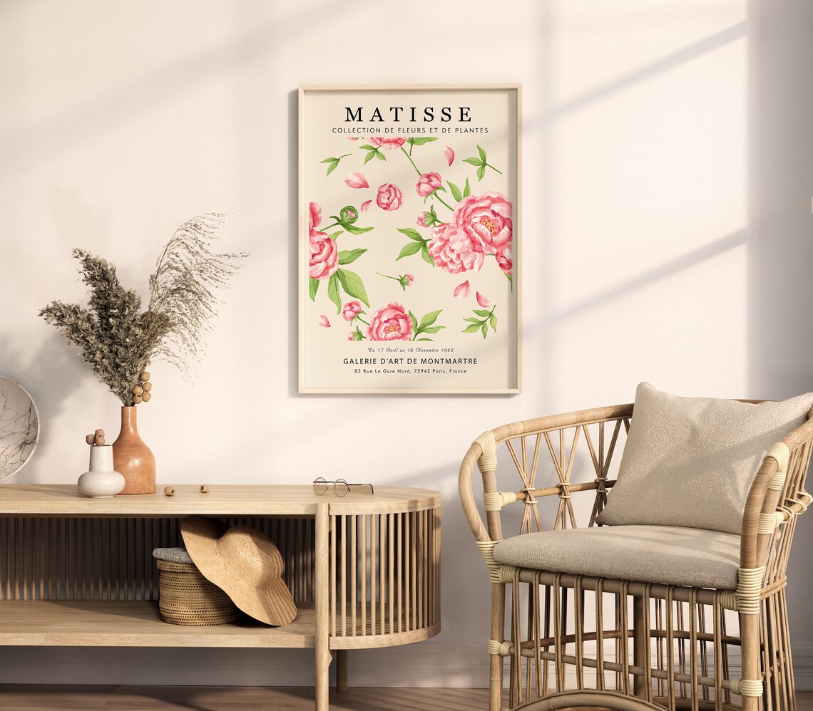 Matisse Flower Market Pink Peony Botanical 1989 Exhibition Poster - Image 3