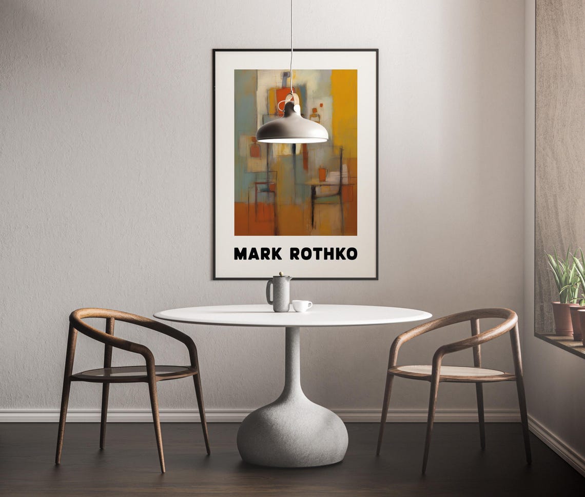 Mark Rothko Style Warm Yellow Orange Geometric Modern Art Poster - Image 3
