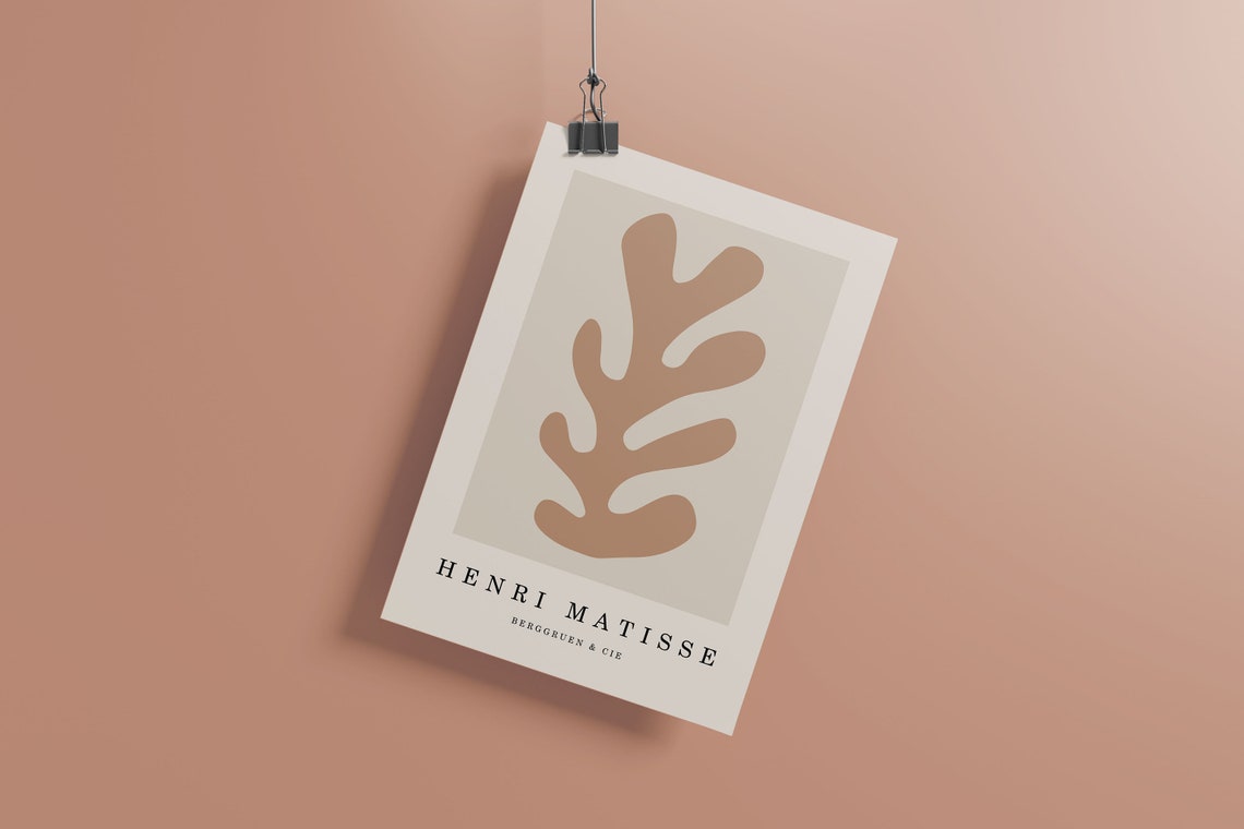 Henri Matisse Beige Cutout Frond Abstract Minimalist Art Poster - Image 2