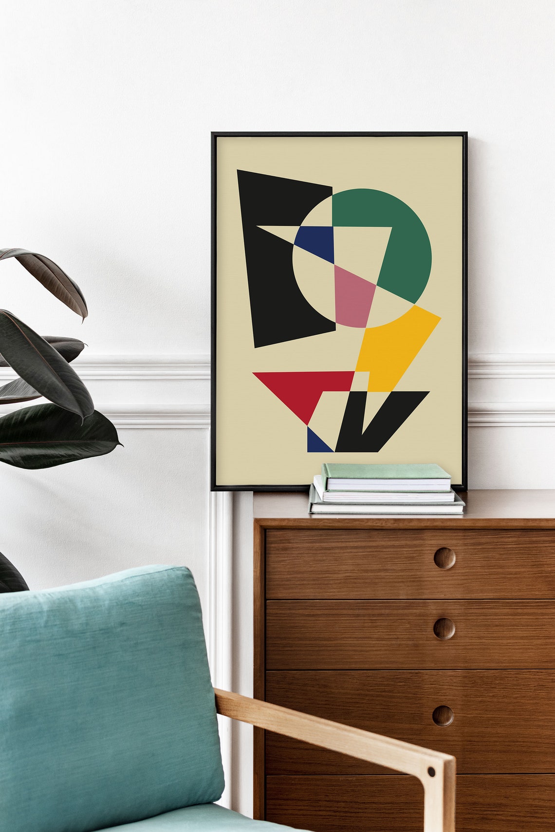 Bauhaus Colorful Abstract Shapes Geometric Retro Modernist Poster - Image 4