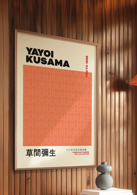Yayoi Kusama Exhibition Poster Gallery Wall Art Geometric Abstract Print Japanese Decor Printable Poster