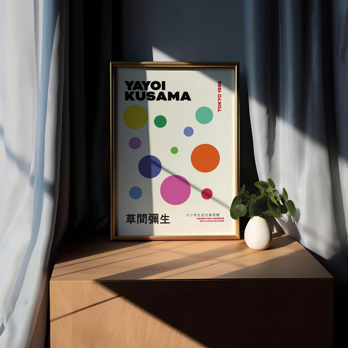 Yayoi Kusama Tokyo 1998 Multicolor Dot Pattern Exhibition Poster - Image 4