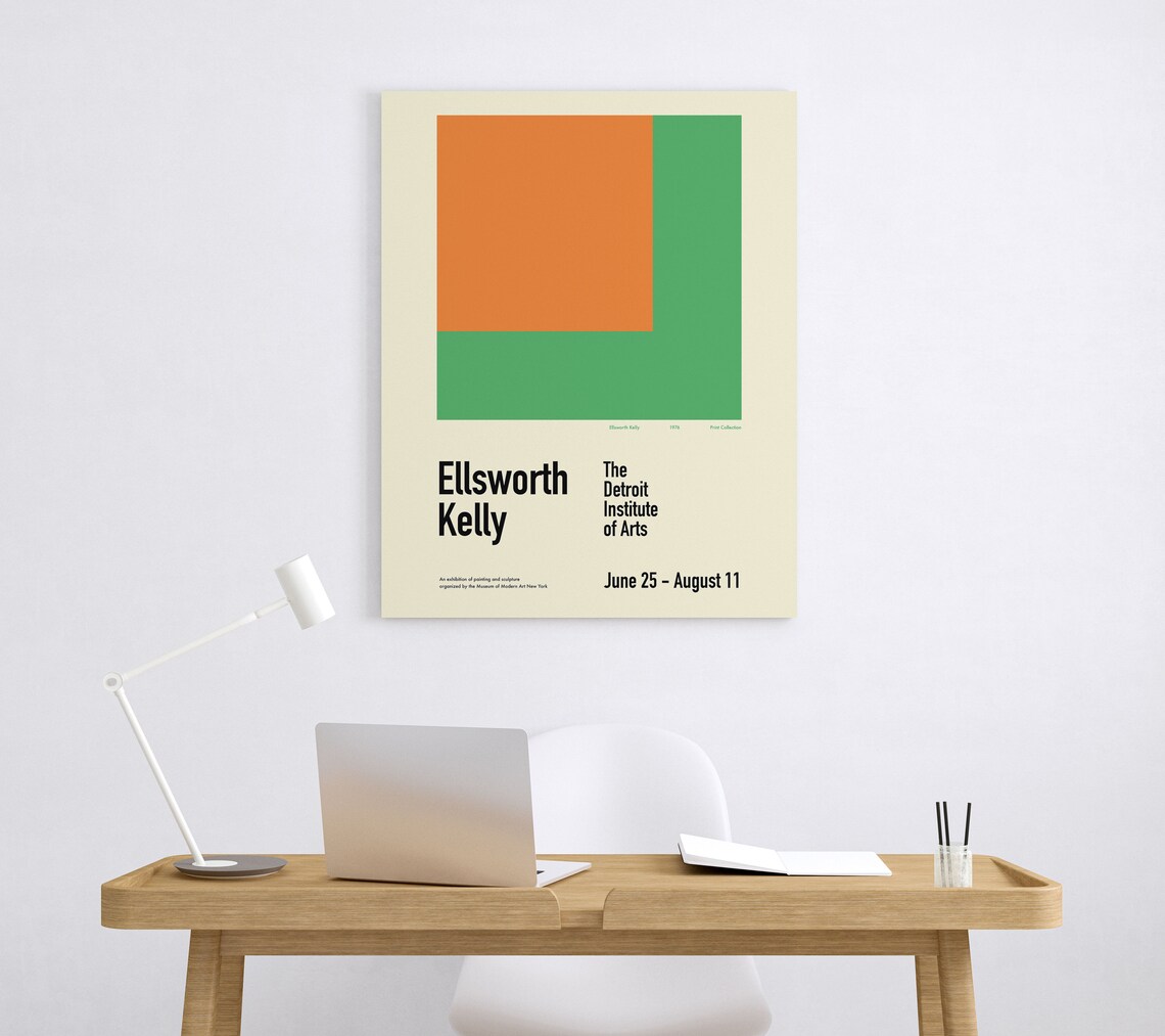 Ellsworth Kelly Detroit Institute Of Arts Orange Green Geometric Poster - Image 5