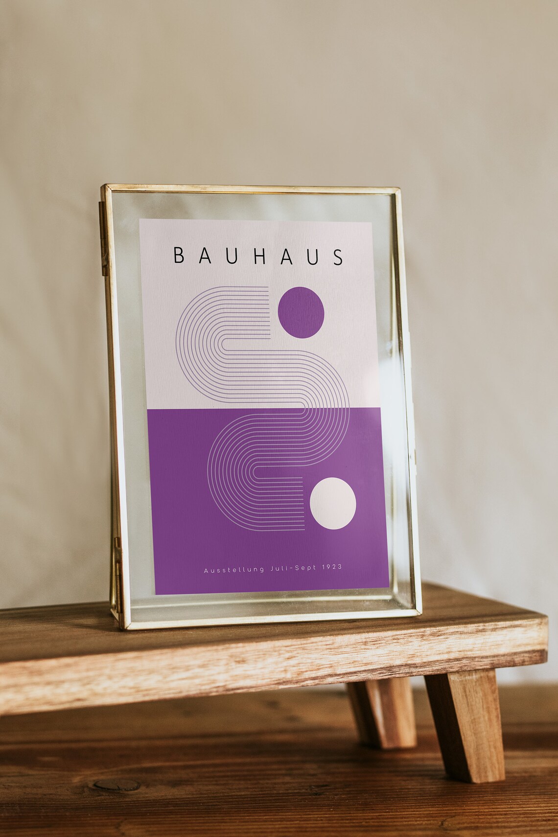 Bauhaus 1923 Exhibition Geometric Abstract Deep Purple Minimalist Poster - Image 3