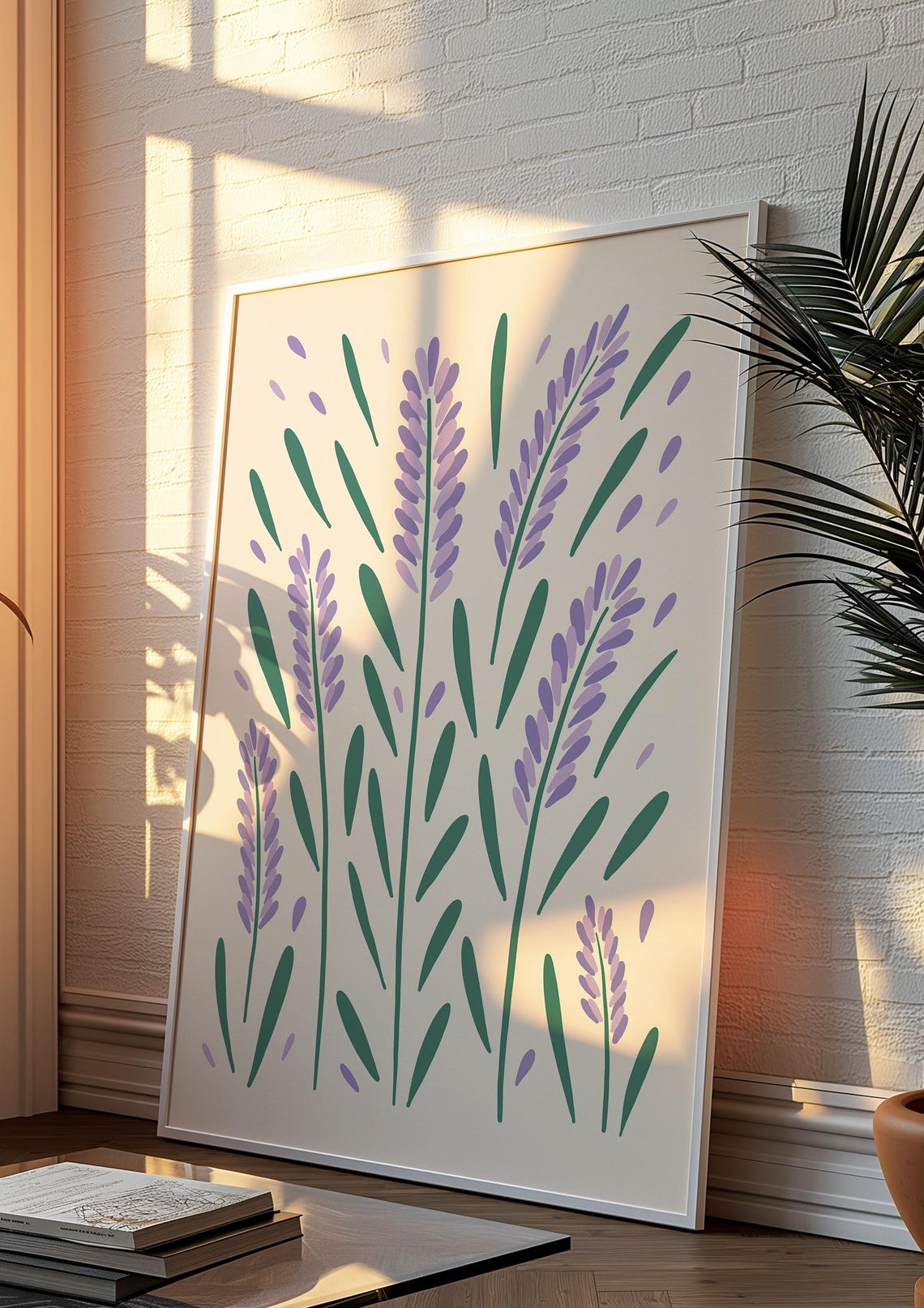 Fragrant Lavender Sprig Maximalist Flower Market Illustration Poster - Image 3