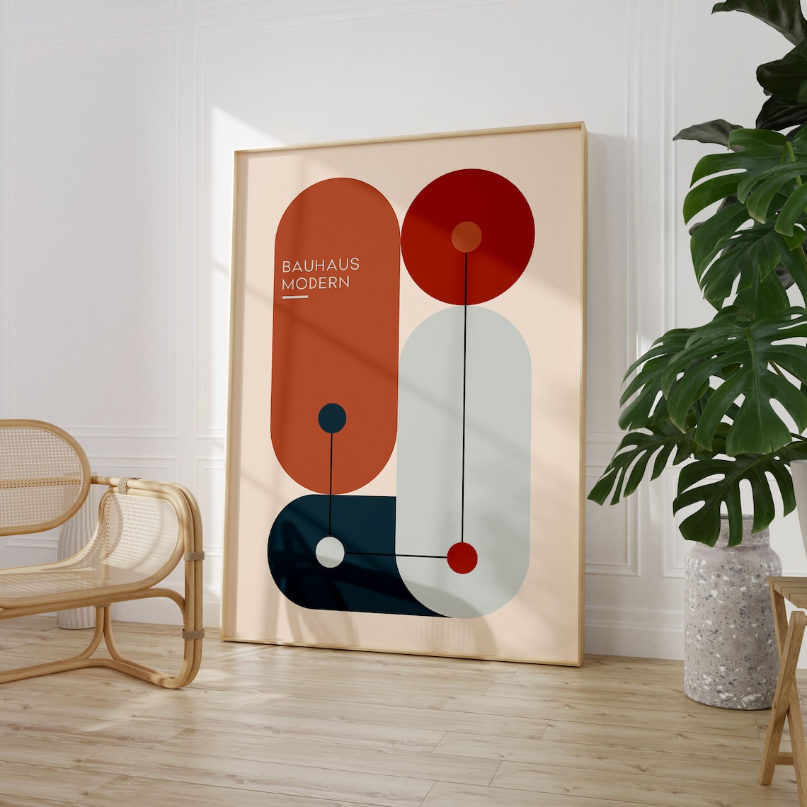 Bauhaus Poster Print, Mid-Century Modern Minimalist