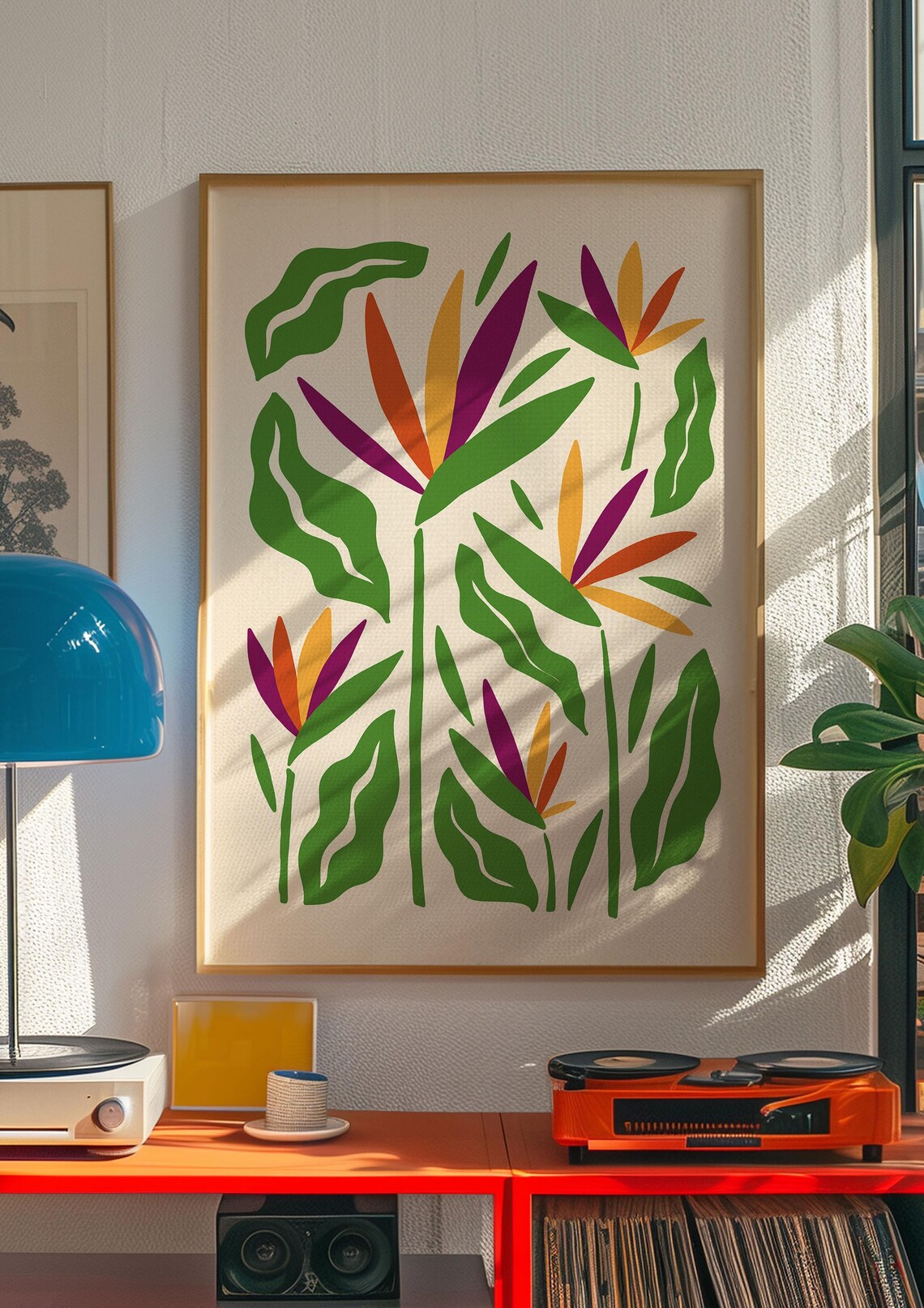 Bird of Paradise Bloom Bold Maximalist Tropical Flower Poster - Image 4