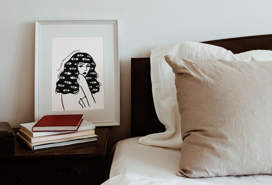 Pop Art Inspirational Woman Quotes Poster, Eclectic Decor - Image 2