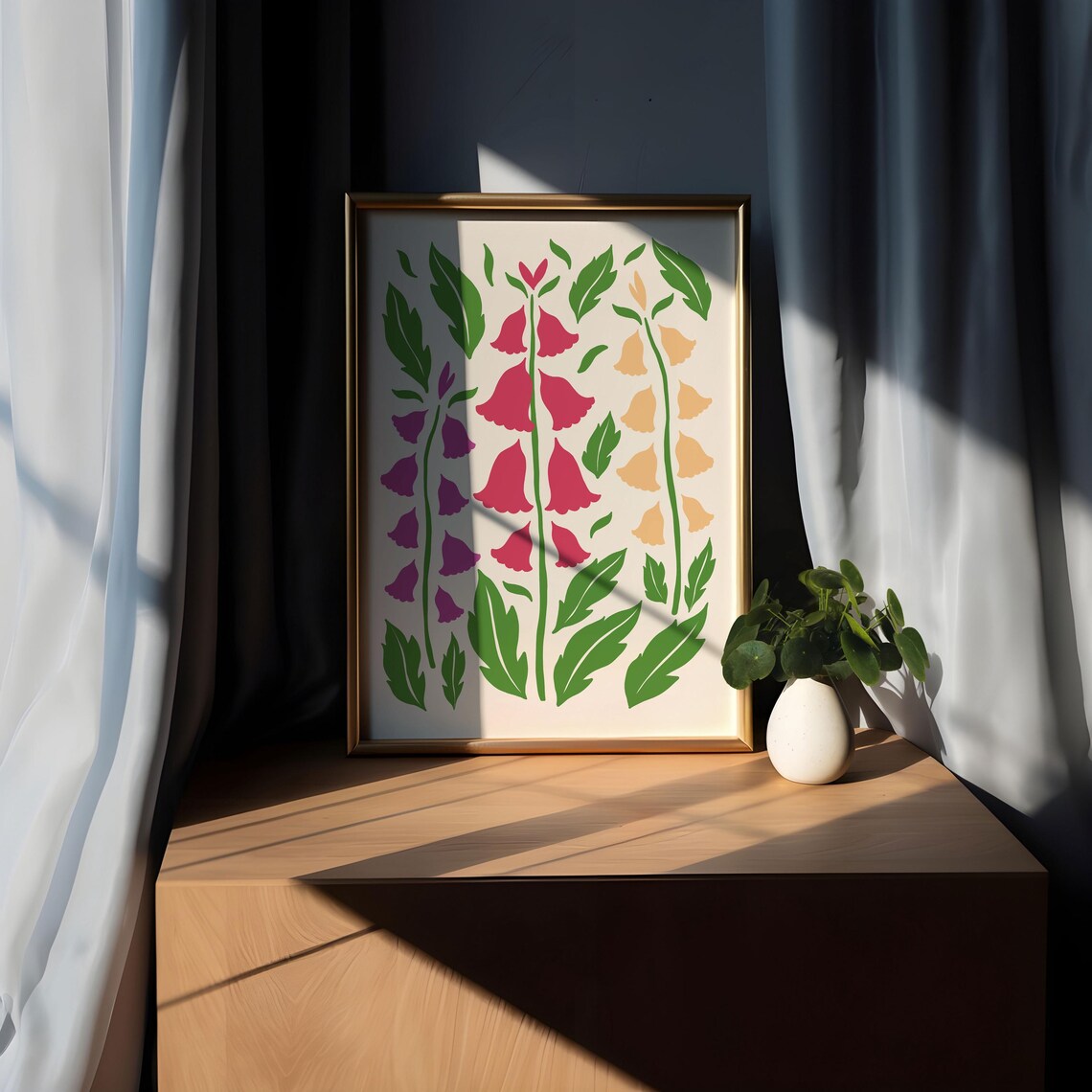 Foxglove Bell Bloom Maximalist Flower Market Illustration Poster - Image 5